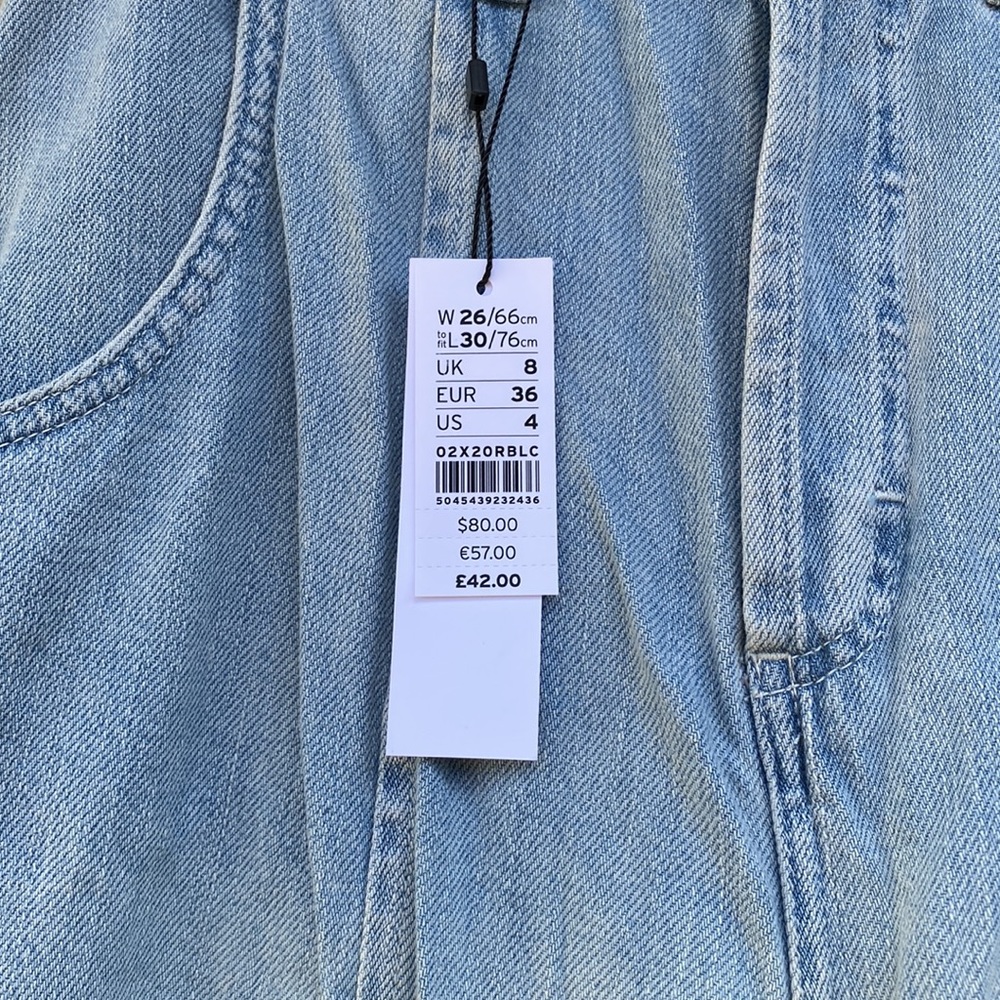 NWT Topshop Lightwash Wide Leg Jeans - Picture 3 of 5